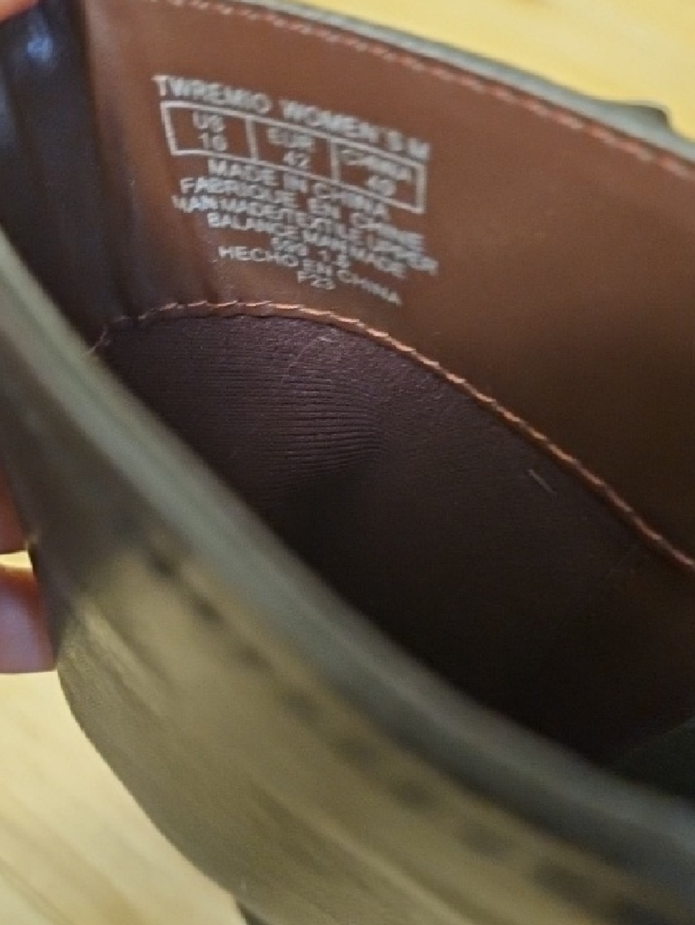 Black Tall Riding Boots with Gold Accent - Picture 4 of 4